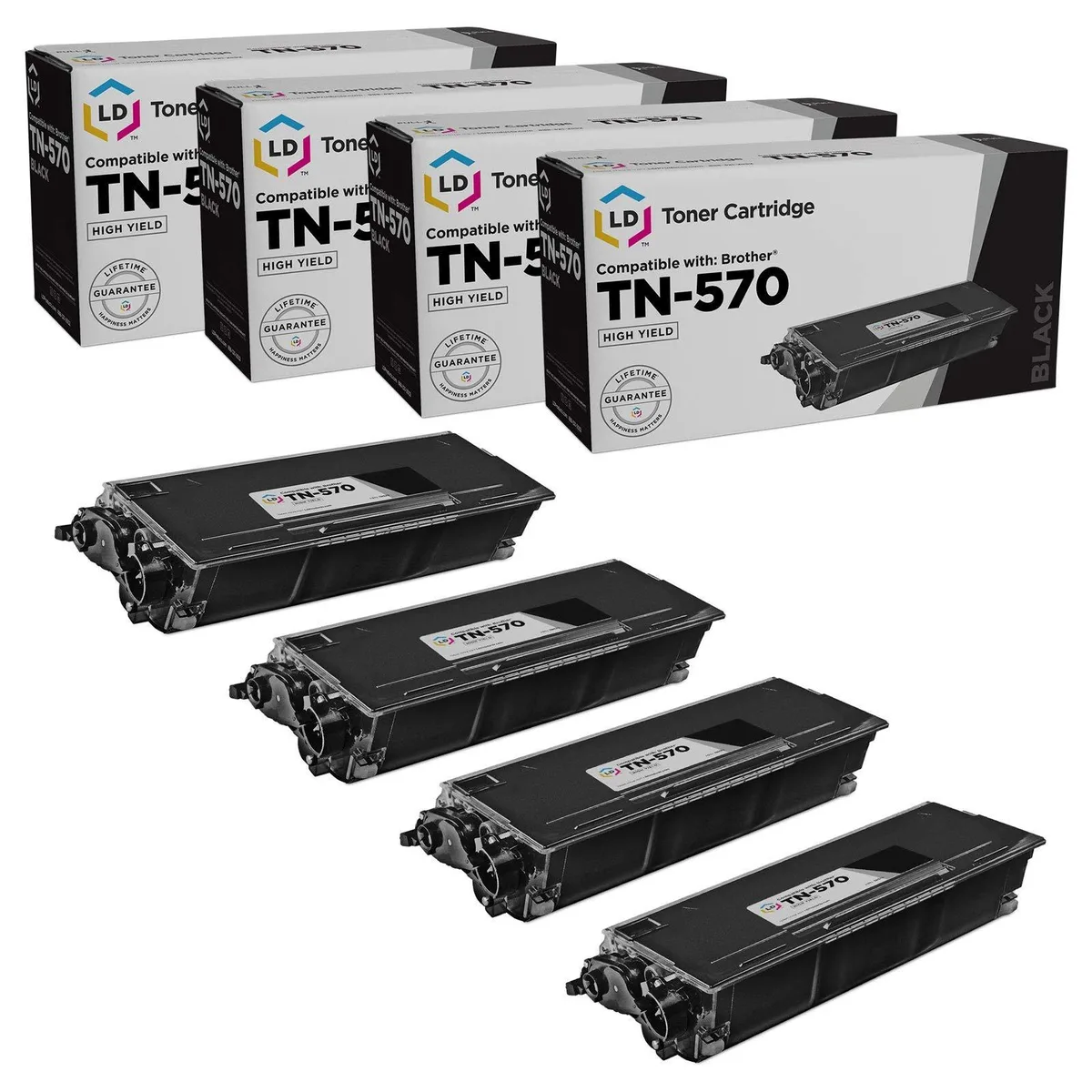 LD Products LD Products TN570 High Yield Black Toner Cartridge 4-Pack — product photo