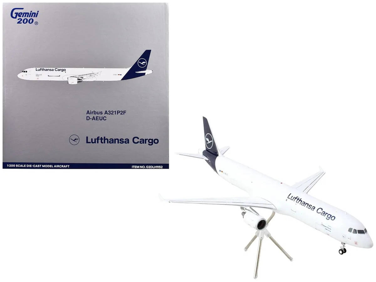 GeminiJets GeminiJets Airbus A321P2F Lufthansa Cargo 1/200 Diecast Model Airplane — product photo
