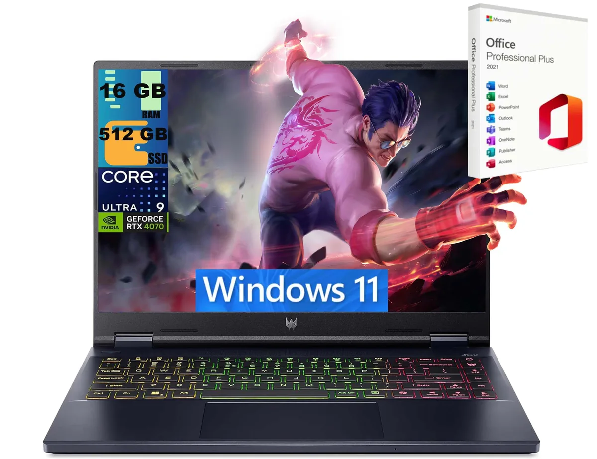 Acer America Acer Predator Helios Neo 14 gaming laptop, 14.5" WQXGA+ 165Hz, Ultra 9 185H, RTX 4070 8GB — product photo