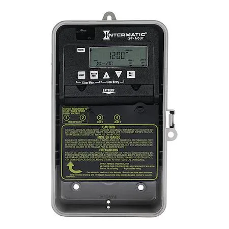 Beige plastic electronic timer with surface-mount enclosure