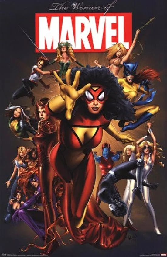 Women of Marvel poster print, 24 by 36 inches, on heavy stock paper