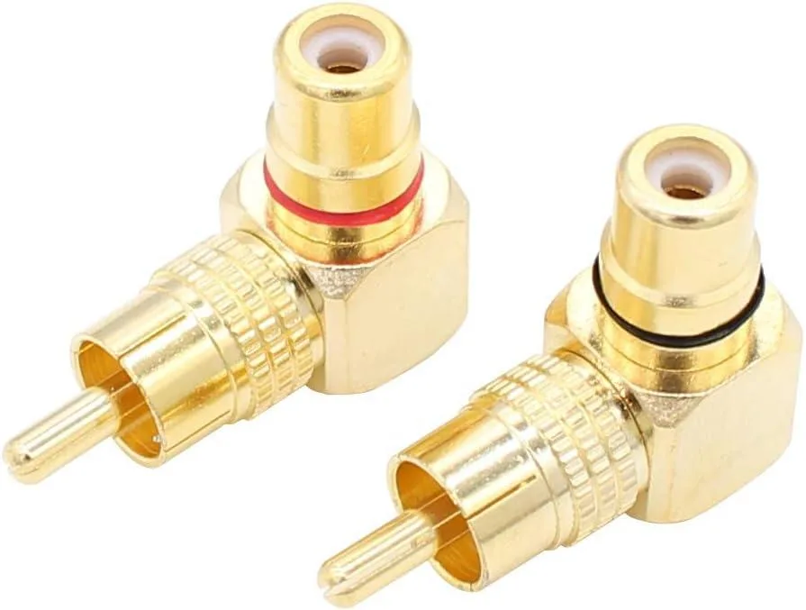 Boxwave Boxwave 90 Degree RCA Right Angle Adapter Gold-Plated 2-Pack — product photo