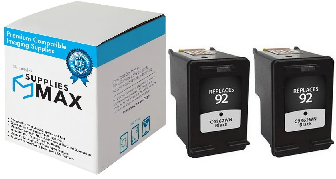 SuppliesMax SuppliesMax HP C9512FN Remanufactured Black Inkjet Cartridge 2-Pack 220 Pages — product photo