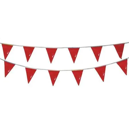 Red vinyl pennant string 60 ft long with 36 flags