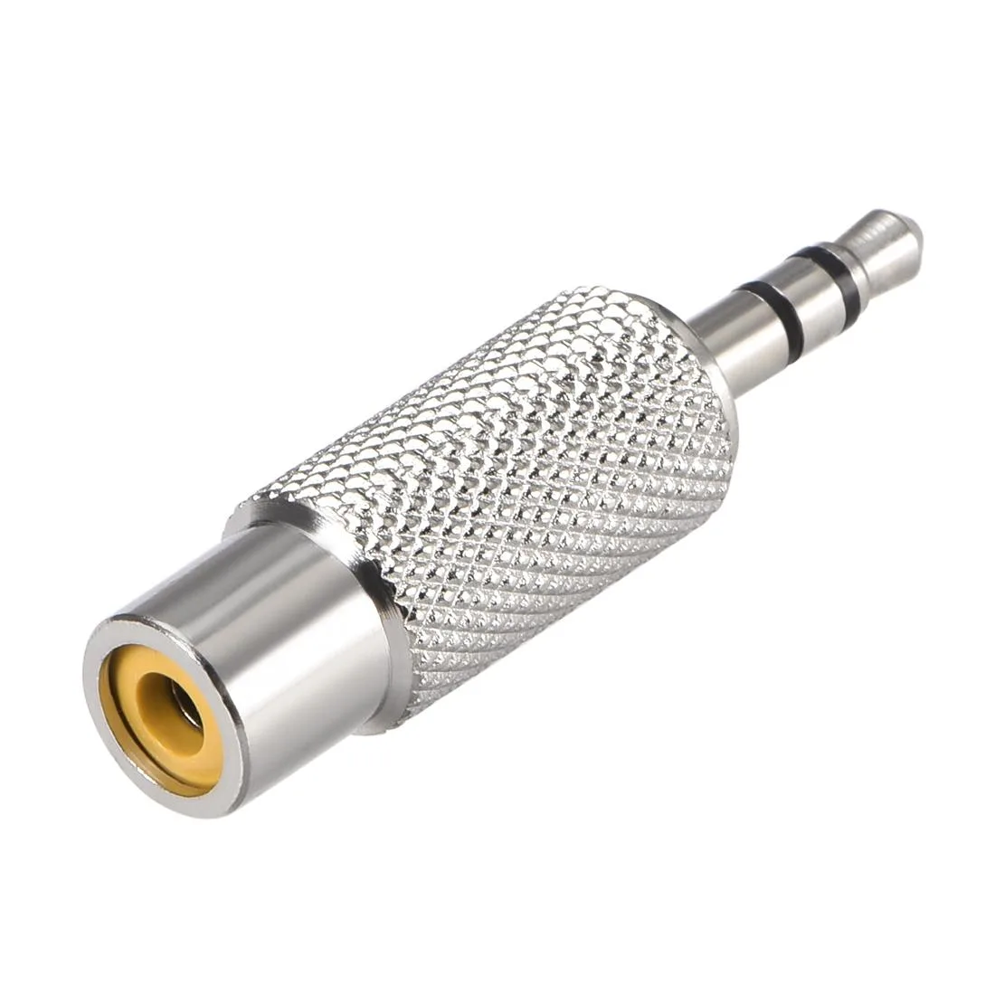 Unique-Bargains Unique-Bargains 3.5mm Male to RCA Female Audio Video Converter Zinc Alloy Silver Tone — product photo