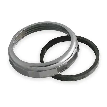 Ten chrome-plated zinc slip nuts and washers for 2 inch pipe