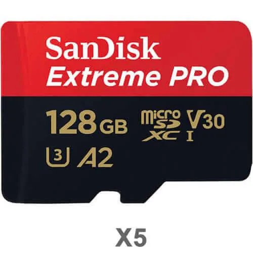 SanDisk SanDisk Extreme Pro 128GB microSDXC Class 10 Kit of 5 — product photo