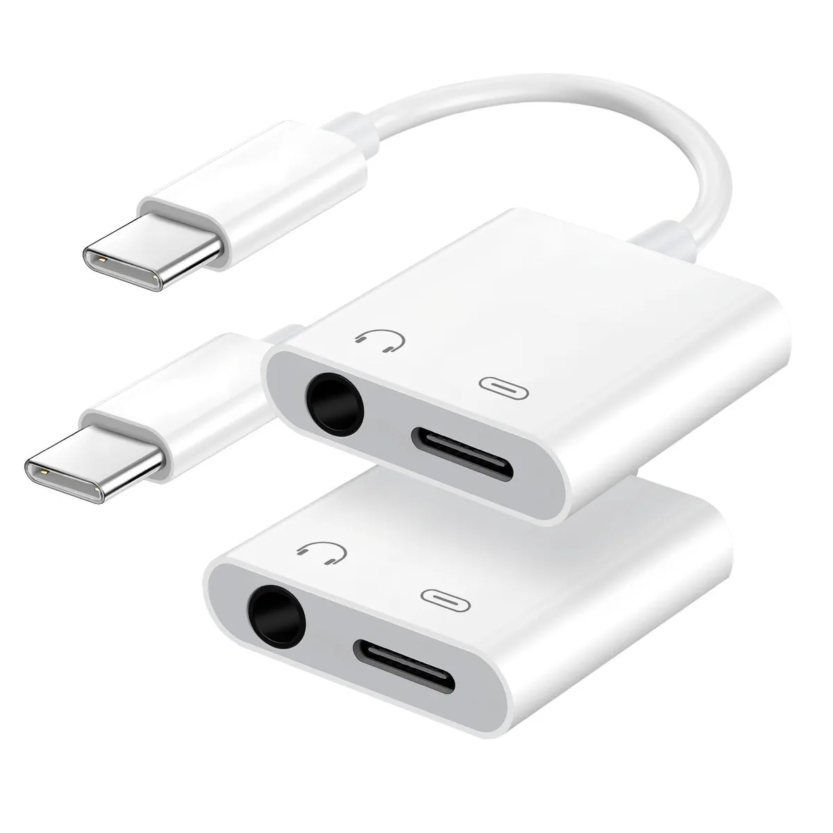  Cable Matters USB-C to 3.5mm Headphone &amp; Charger Adapter 2-Pack — product photo