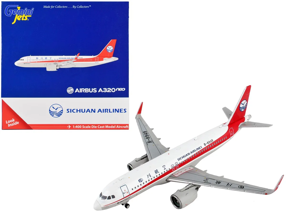 GeminiJets GeminiJets Airbus A320neo Sichuan Airlines B-8949 1/400 Diecast Hobby Collectible — product photo
