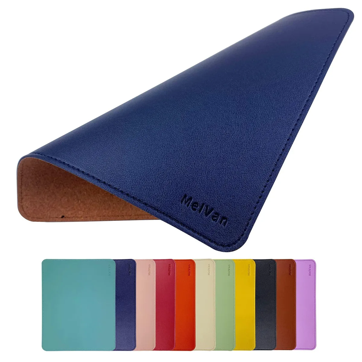  MelVan MP001 PU Leather Mouse Pad Navy Blue 10.2 x 8.3 in — product photo