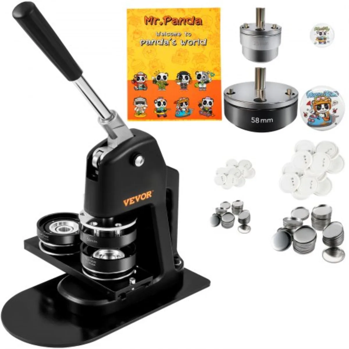 VEVOR VEVOR BJS-32/58-BK-001 Button Maker 25mm 58mm 500pcs General Craft — product photo