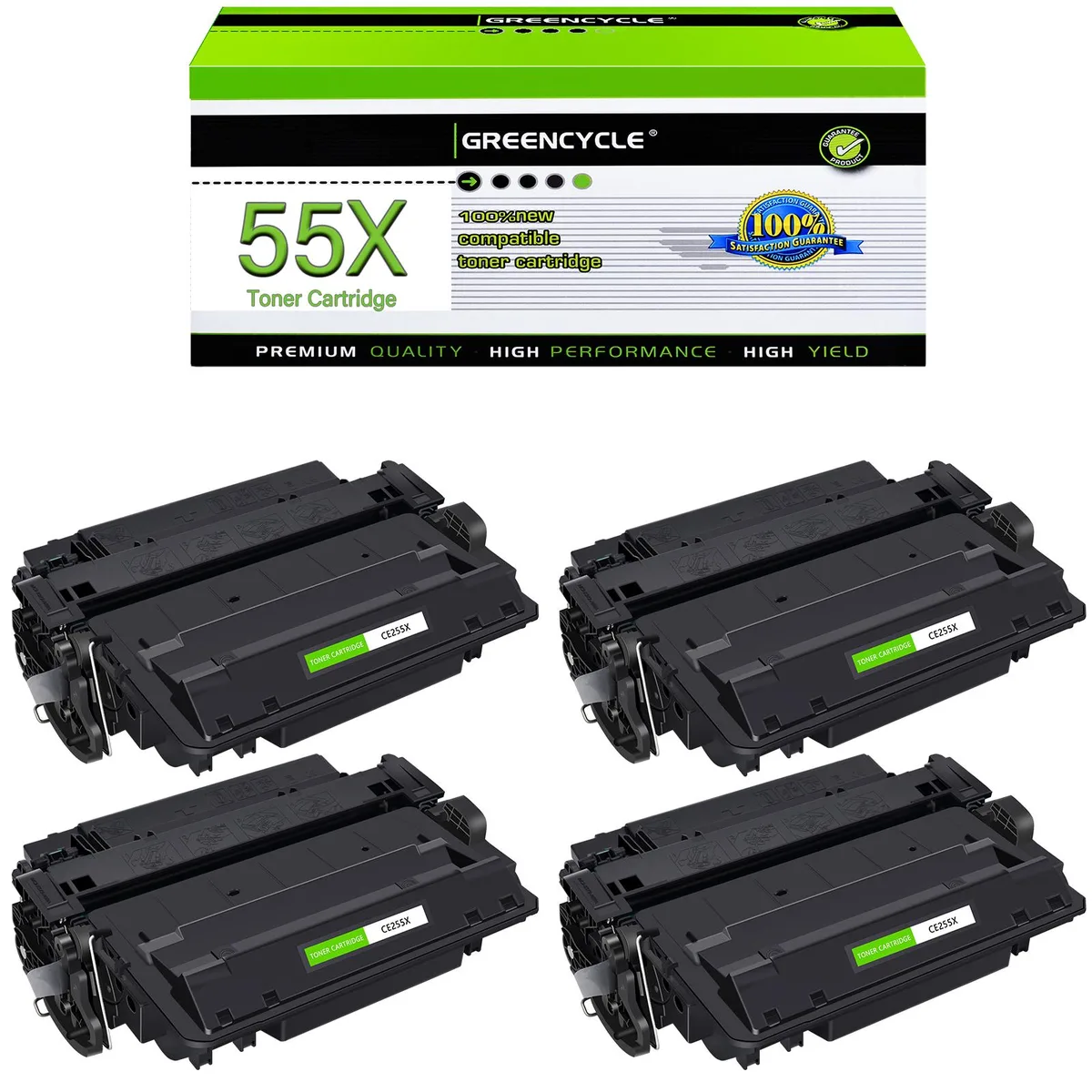 GREENCYCLE GREENCYCLE CE255X toner cartridge 4-pack black 12500 pages — product photo