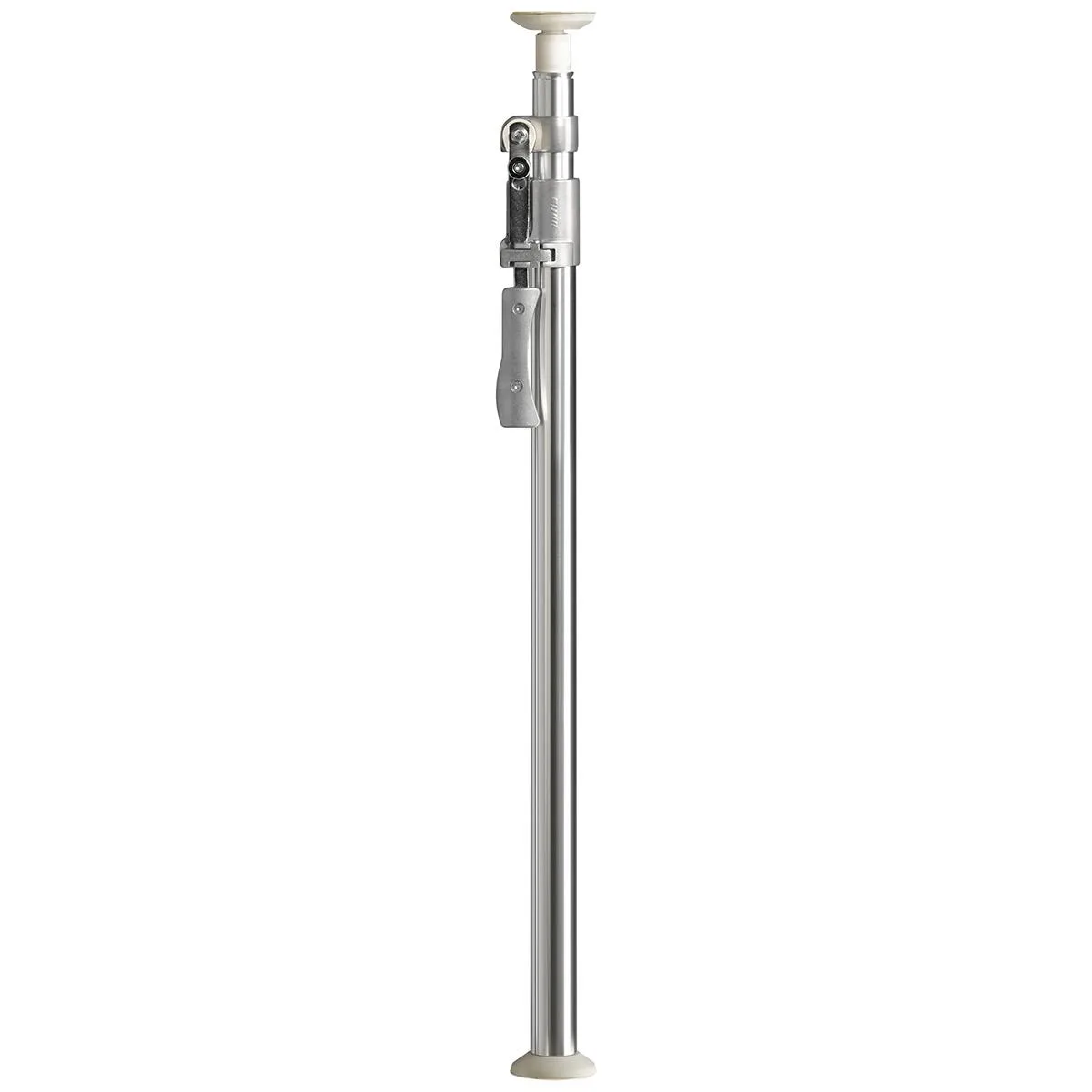 Silver two-section aluminum pole with spring lock, extends 41 to 66.9 inches