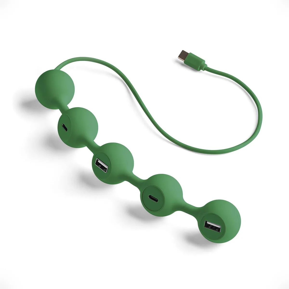 Lexon Lexon Peas HUB-C 2 in 1 Accessory Dark Green — product photo