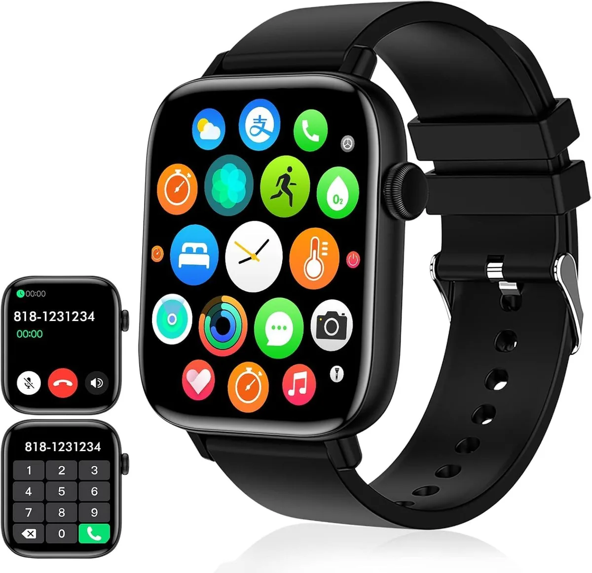 PJYUBVOR Smart Watch 1.90" HD Touch Screen Bluetooth Call Black — product photo
