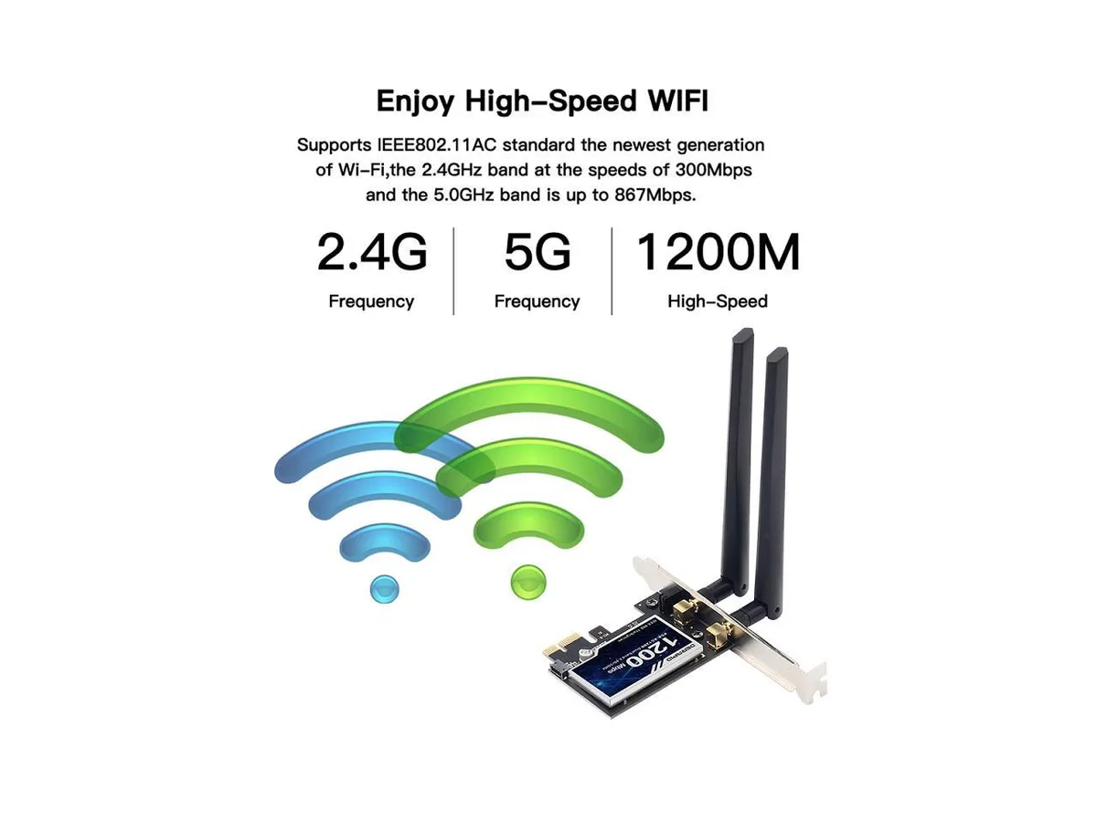 Mickey Technology Mickey Technology M-P-AC1200 Wi-Fi 5 PCIe adapter Bluetooth 4.0 — product photo