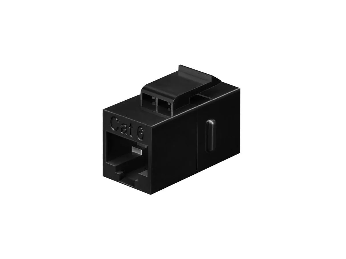 Black plastic Cat6 keystone coupler, model 7297