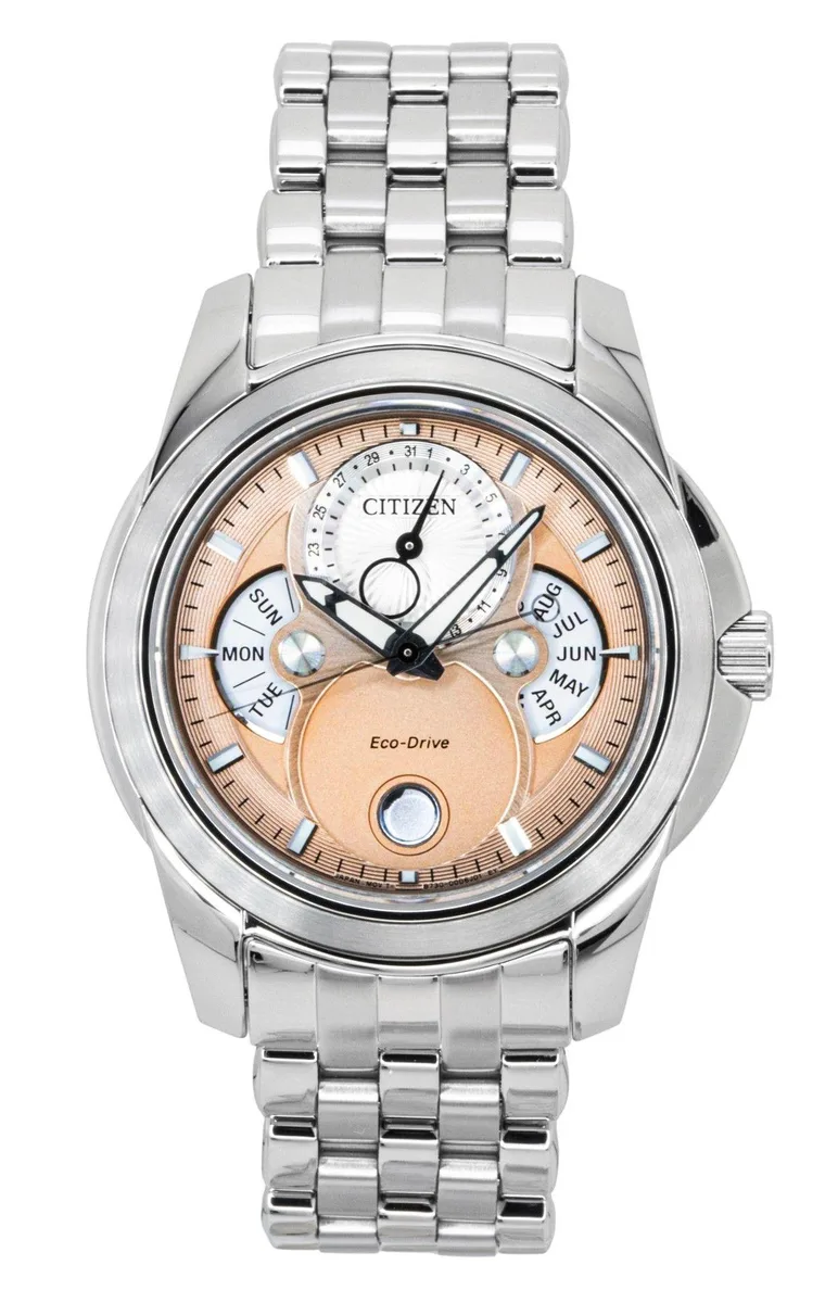 Citizen Citizen Calendrier Moon Phase Salmon Dial Eco-Drive BU0080-52X 100M Watch — product photo