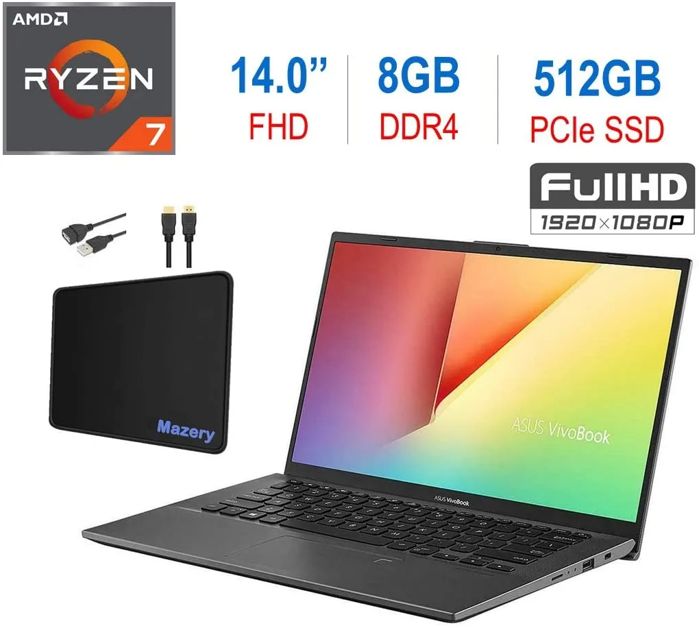 ASUS ASUS VivoBook F412DA-NH77 14.0" FHD Ryzen 7 3700U 8GB 512GB Slate Gray — product photo
