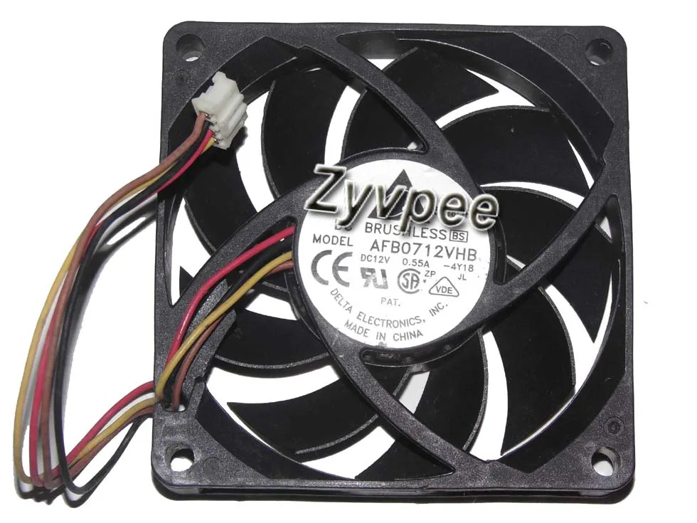 Zyvpee Zyvpee AFB0712VHB 70mm 12V .55A 4 Pin Case Fan — product photo