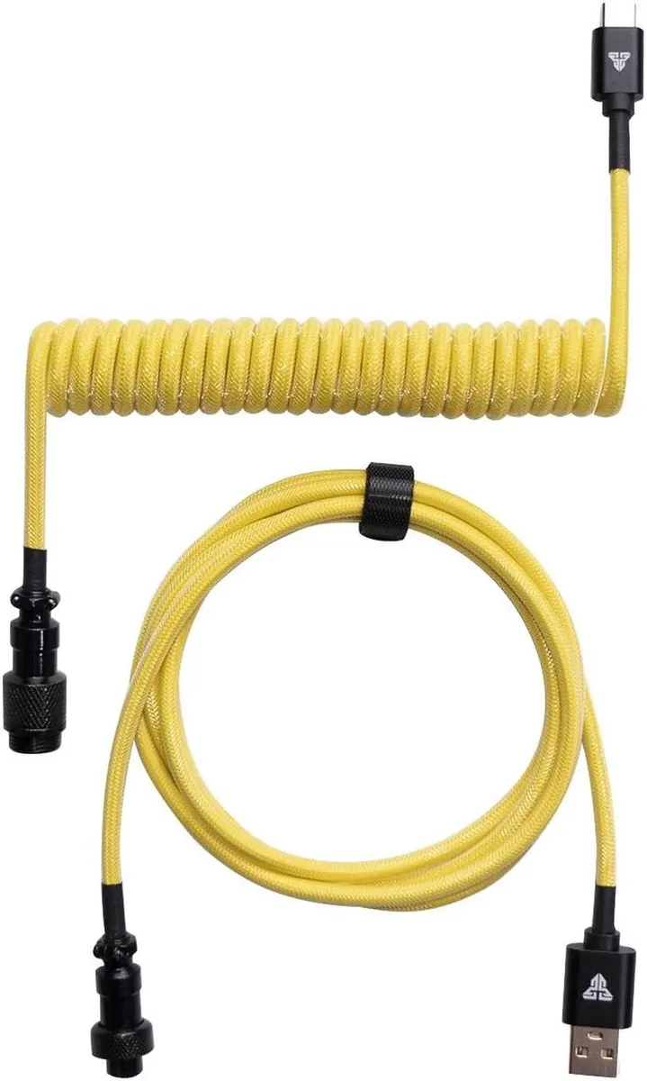 Fantech Fantech AC701 Coiled USB Cable USB-C USB-A 2.0 GX12 Aviator Yellow — product photo