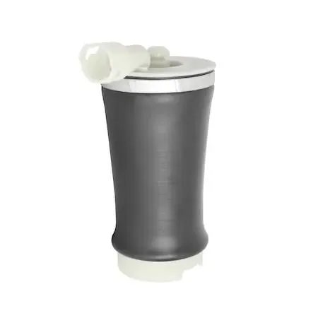 Black cylindrical rear air spring with convoluted bellows and metal end fittings