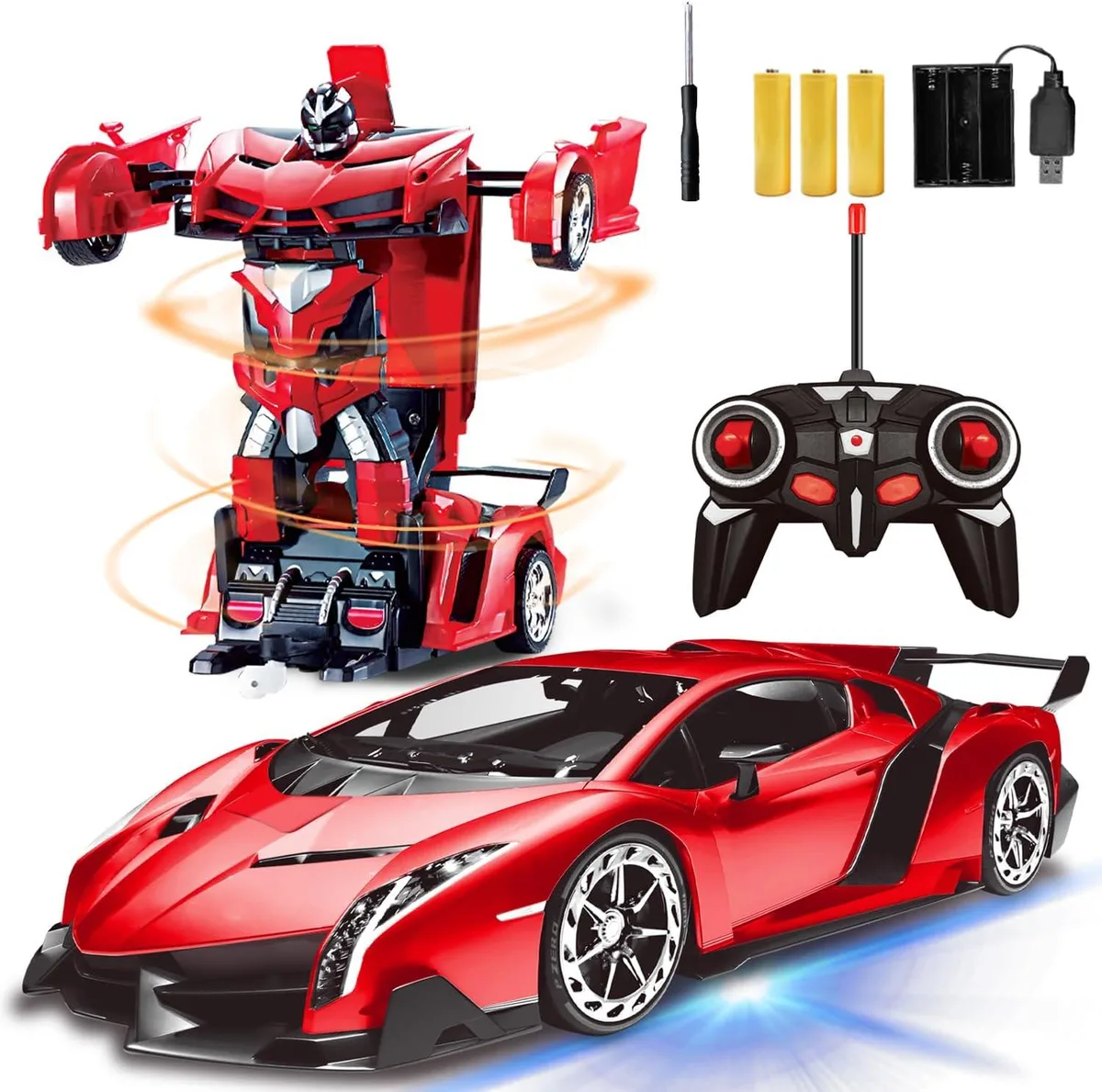 usbroway usbroway 1:18 Transform Car Robot 2.4GHz 360° Red — product photo