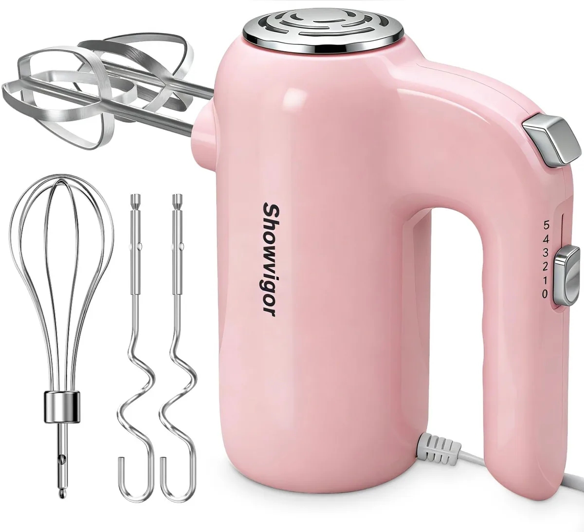 Rose hand mixer with five stainless steel attachments