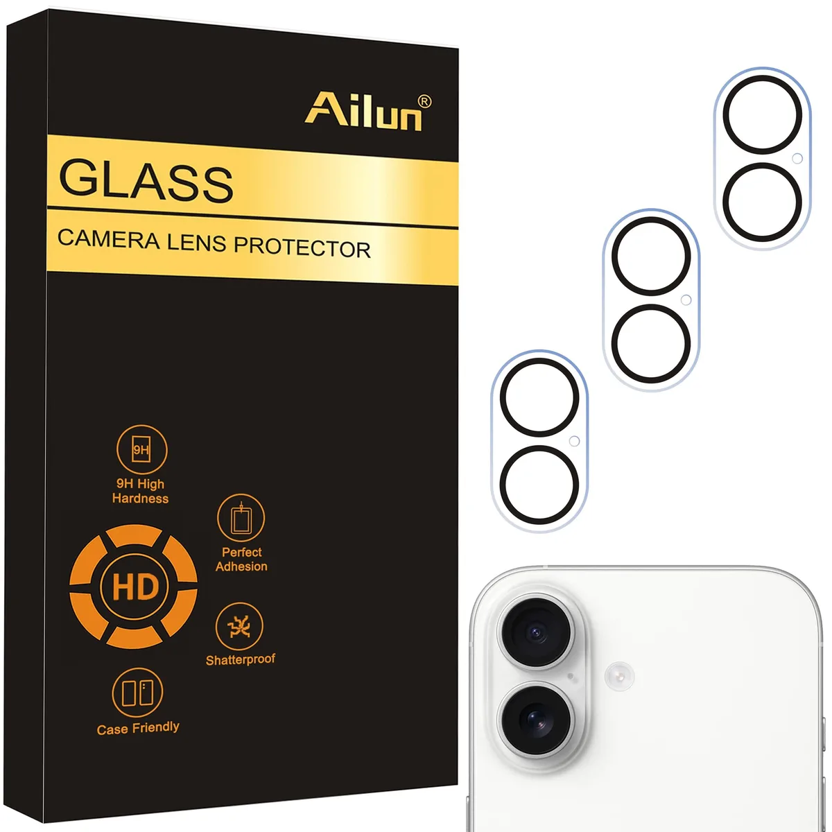  Ailun Camera Lens Protector for iPhone 17 6.3 inch 2025 3 Pack Clear — product photo