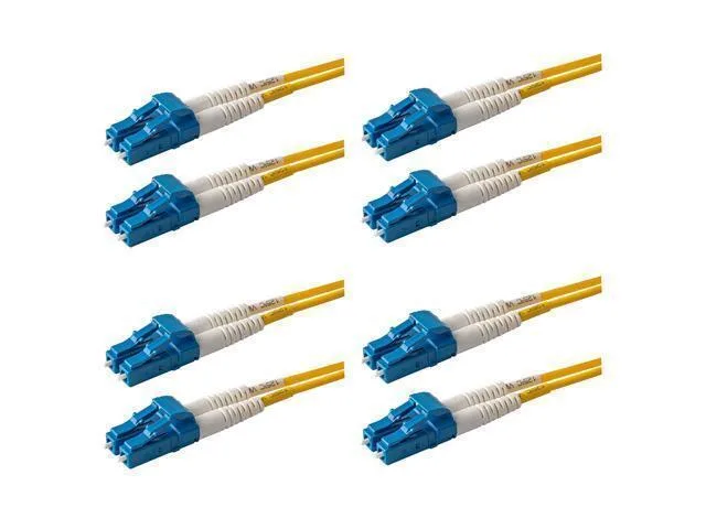 LORDWORLD LORDWORLD 4-Pack 1ft LC/LC Singlemode 9/125 Duplex Yellow Riser OFNR Fibre Optic Cable — product photo