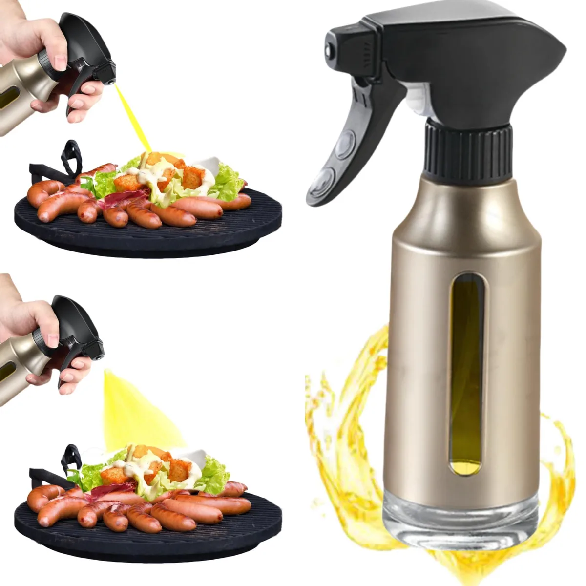 Gold glass oil sprayer bottle 180 ml classic finish