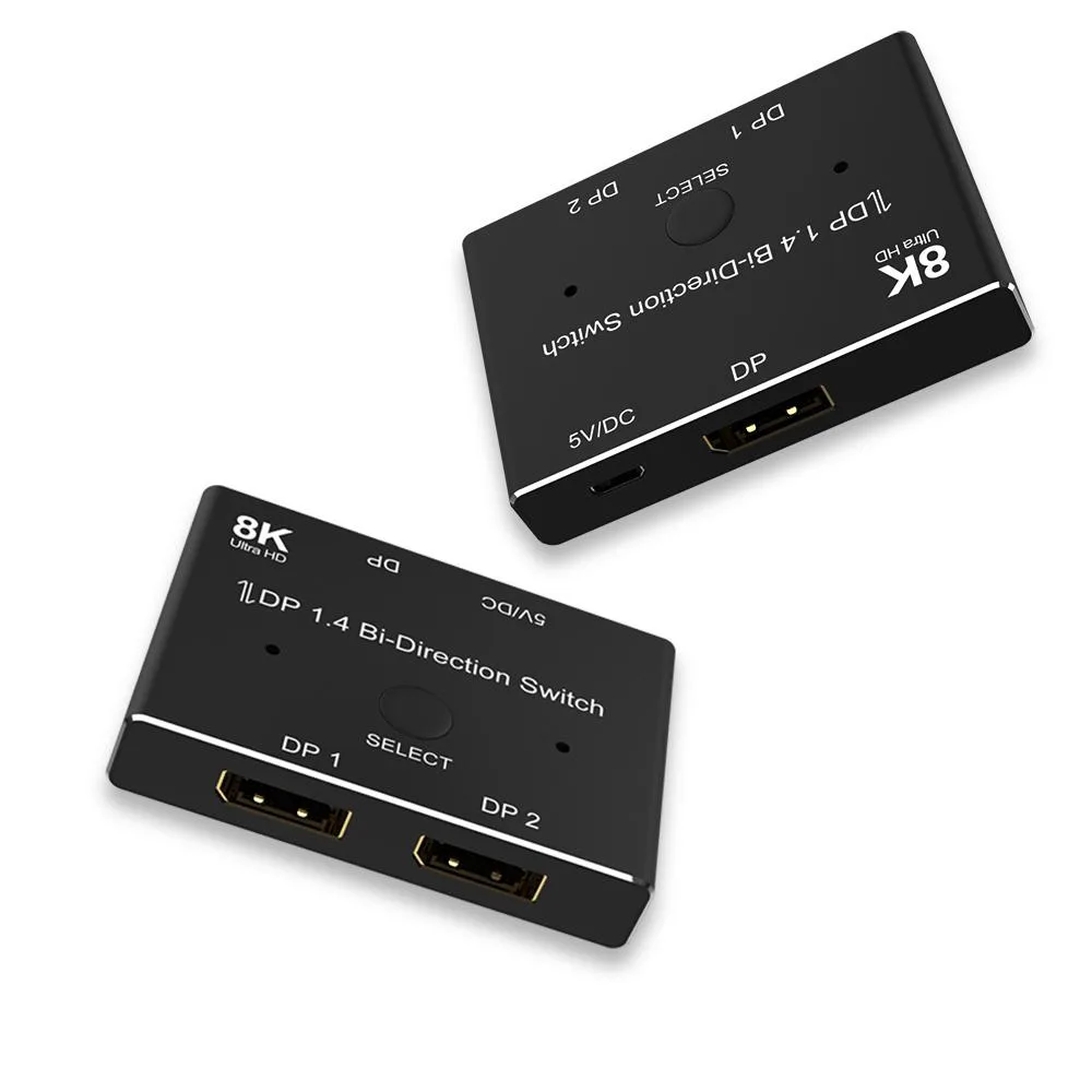 Jansicotek Jansicotek TJ-A009 DP 1.4 Bi-Directional Switch 2 in 1 Out 1 in 2 Out 8K 60Hz 4K 120Hz 32.4 Gbps — product photo