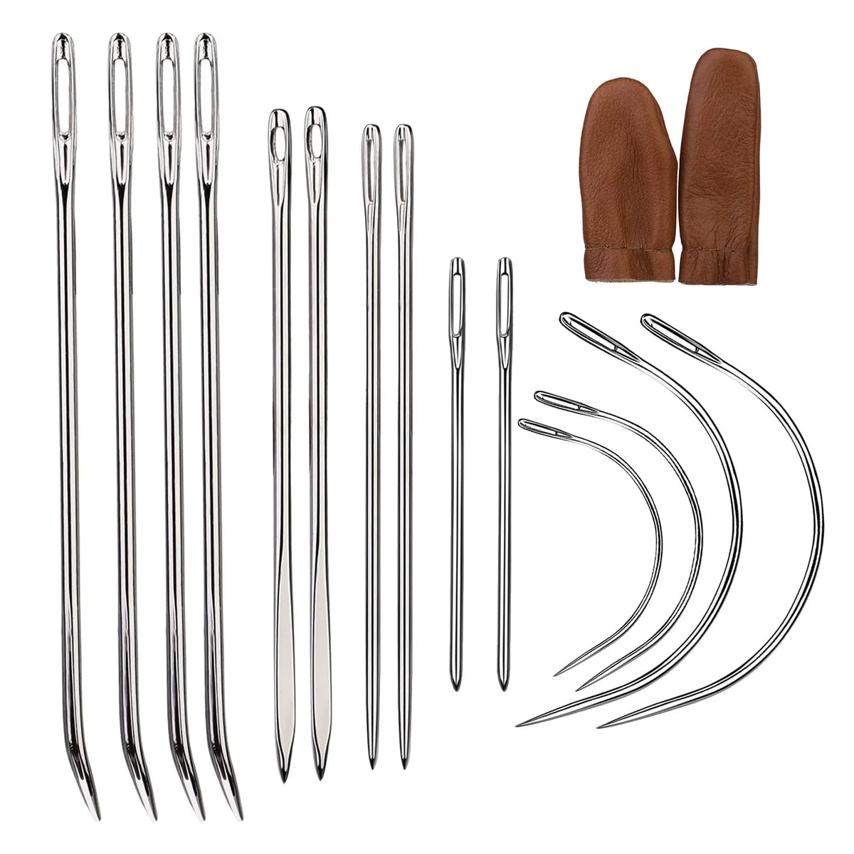 Veroave Leather Needle Set 16 PCS Curved Upholstery Silver — product photo