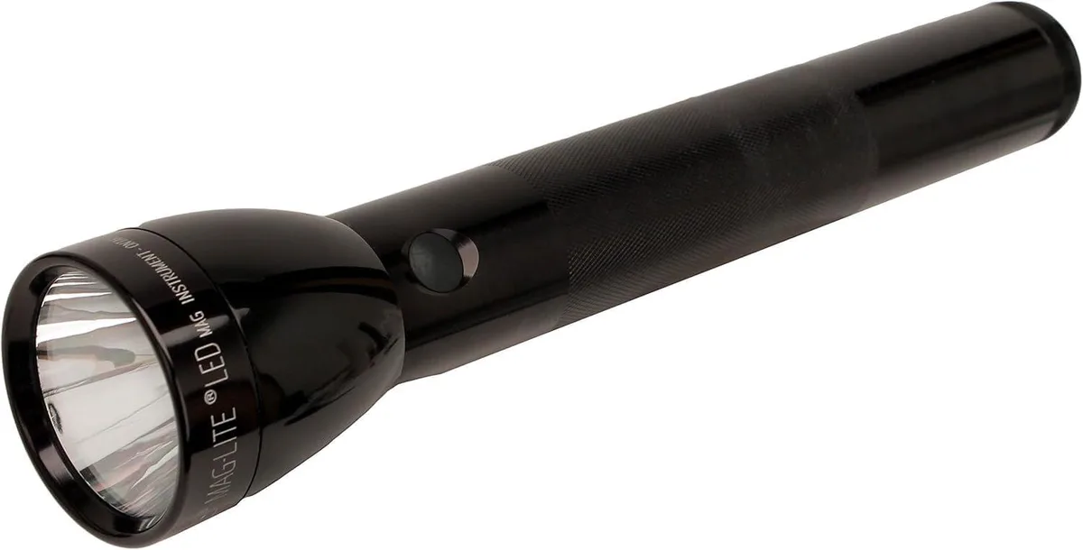 Silver aluminium 3-cell D flashlight with adjustable focus head