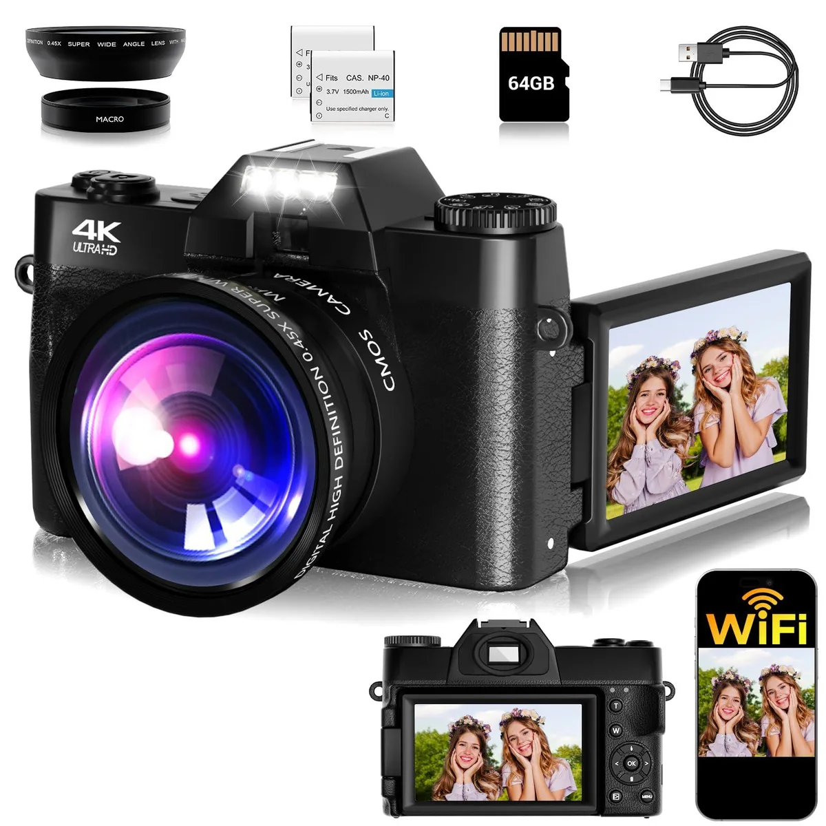  Polaroid PIXPRO R10 75MP 4K Compact Camera Black — product photo