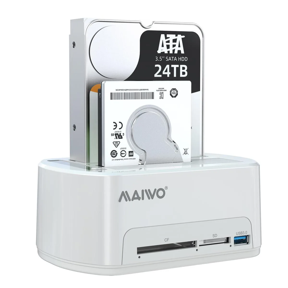 MAIWO MAIWO Dual Bay 2.5/3.5" SATA Docking Station White — product photo