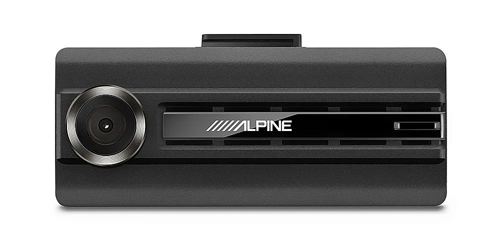 Small black rectangular dash camera bundle with adhesive mount and GPS receiver