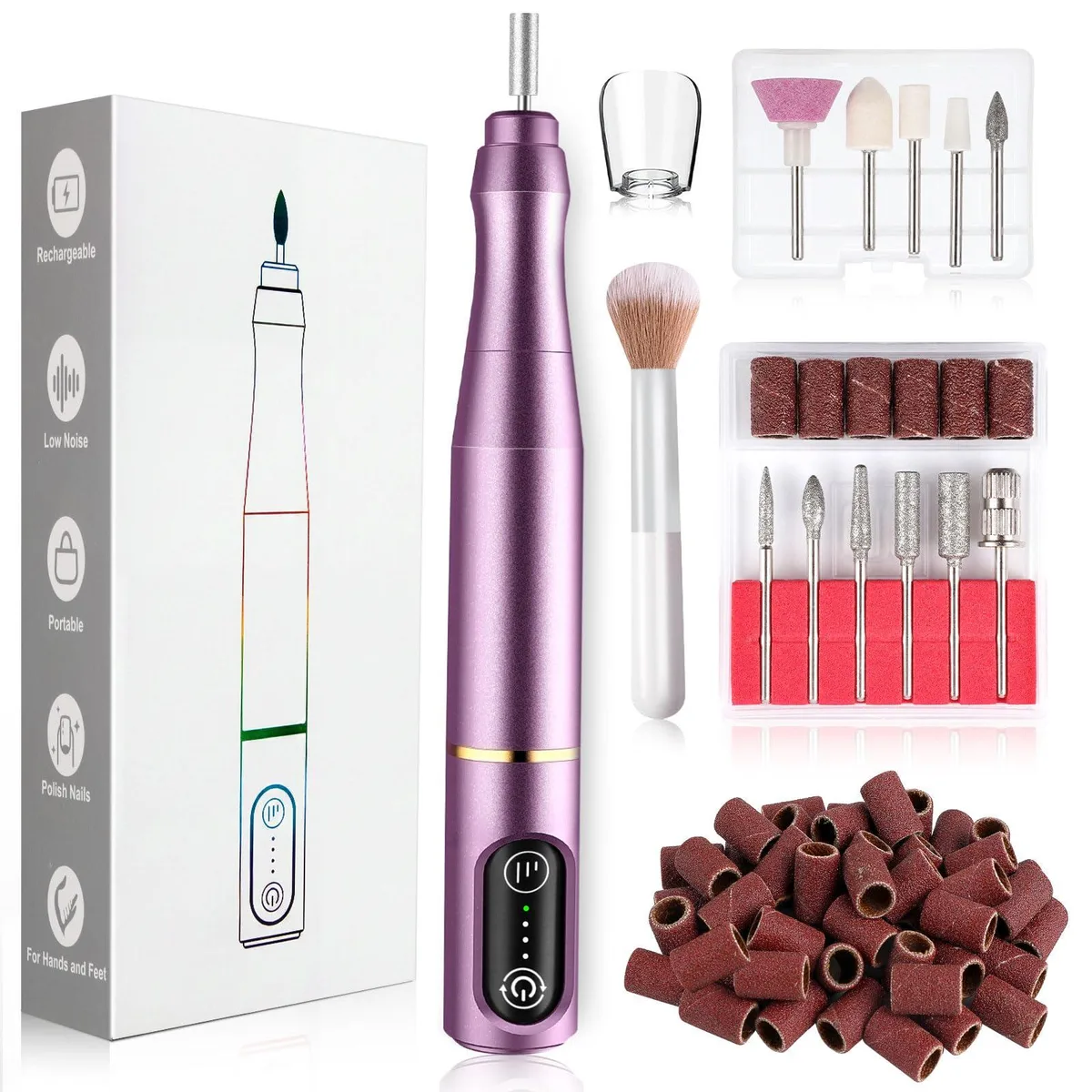  TUOBEO M109 cordless nail drill 20000 RPM 650 mAh 11 bits 56 bands — product photo