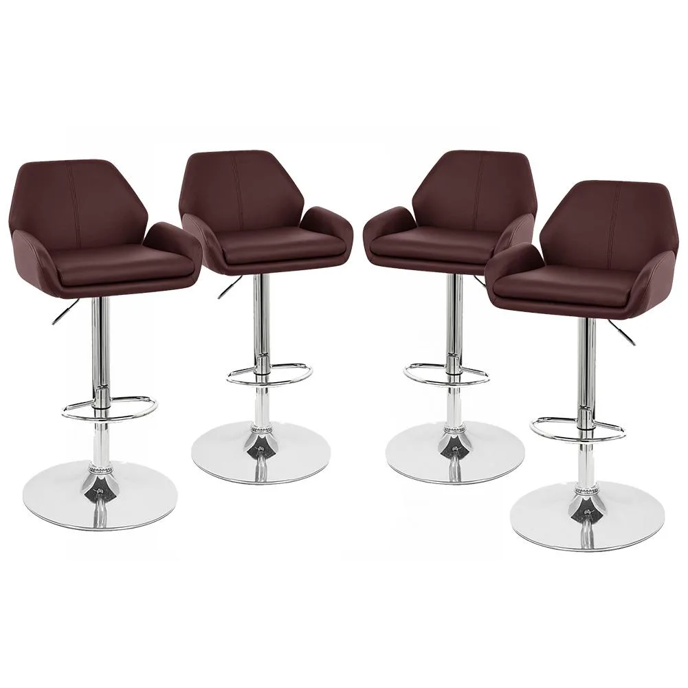 Vandue Corporation Vandue Corporation Modern Home Tesla Leather Barstool Set of 4 Espresso — product photo