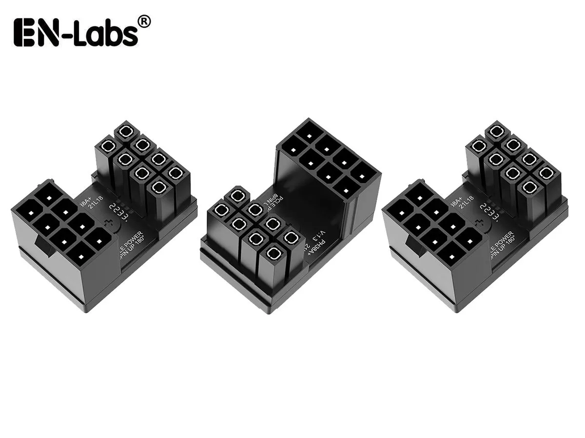 EN-Labs EN-Labs PCIe 8 Pin 180 Degree Adapter Standard Type 3 Pack — product photo