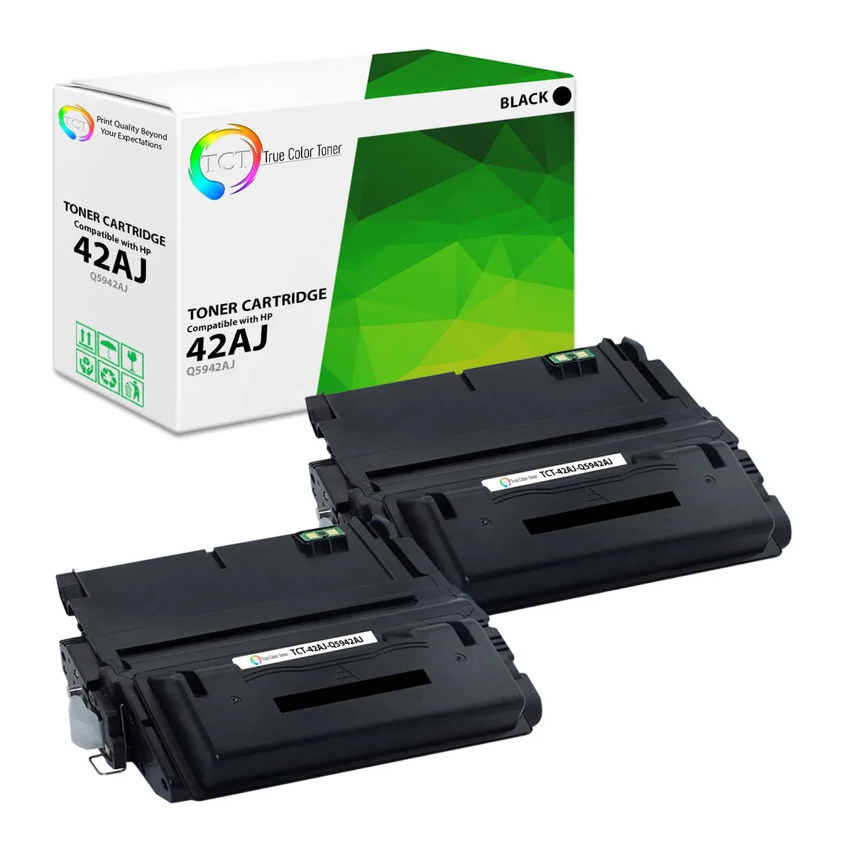 True Color Toner True Color Toner 42AJ Q5942A Black Jumbo Toner Cartridge 2 Pack 15000 Pages — product photo