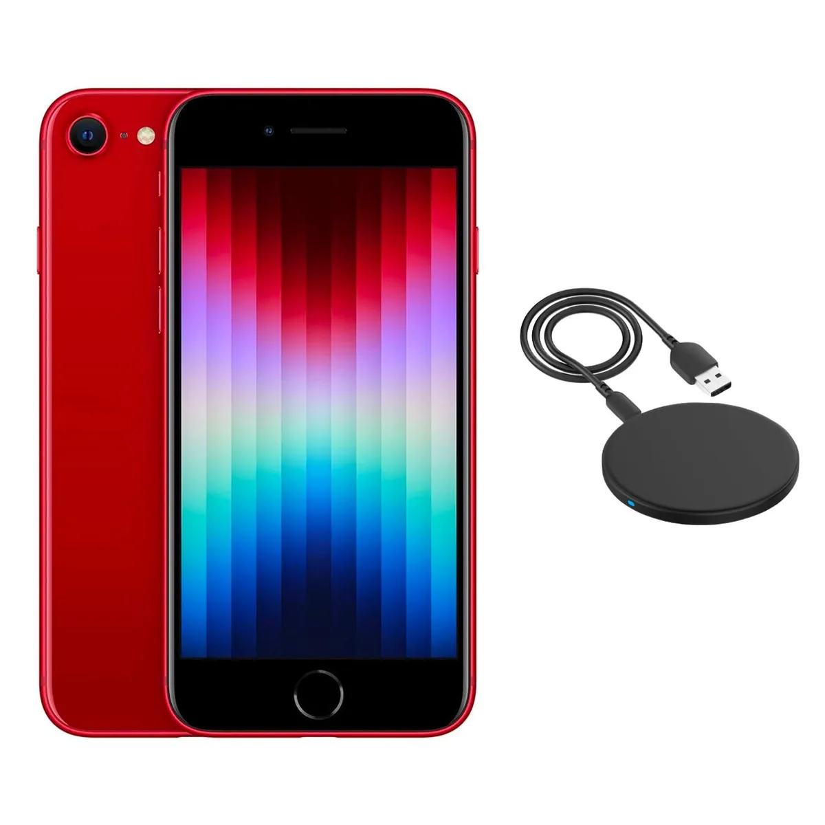 Apple Apple iPhone SE (3rd Gen) A2595 64GB Red w/ Wireless Charger cell phones - unlocked — product photo