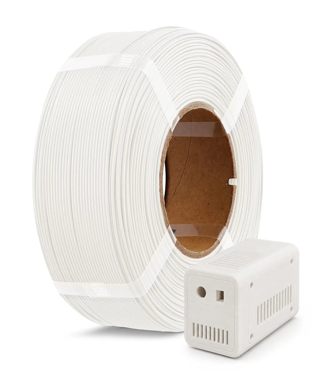White PLA+ 2.0 filament refill coil 1.75mm 1kg spoolless