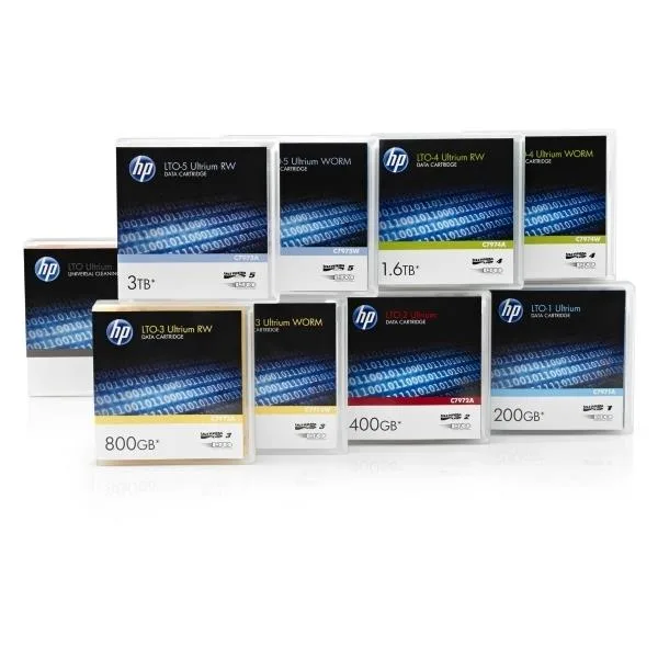 HPE HPE C7977W LTO-7 WORM backup media 6.25 TB native 15 TB compressed 315 MB/s native 750 MB/s compressed — product photo