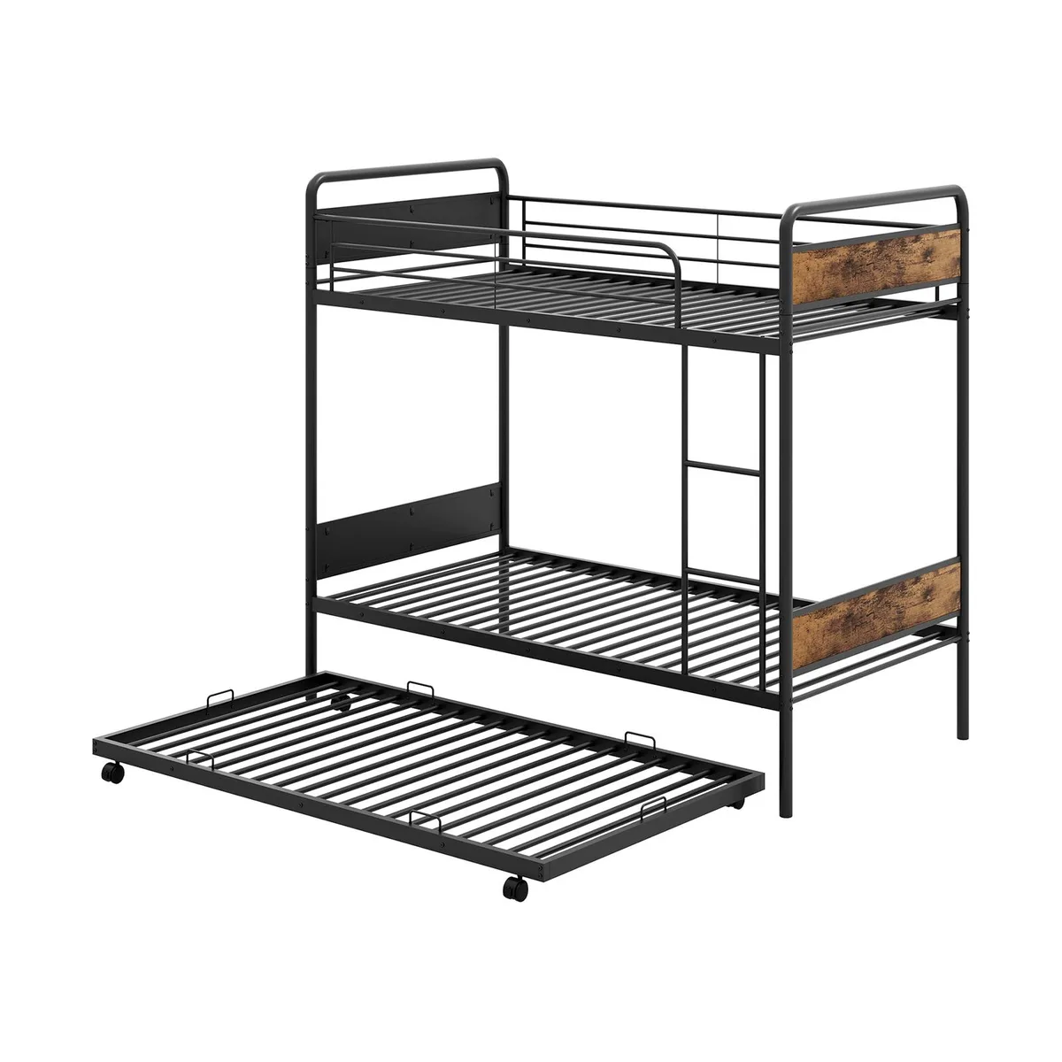 SlickBlue SlickBlue Twin Over Twin Bunk Bed with Trundle Black — product photo