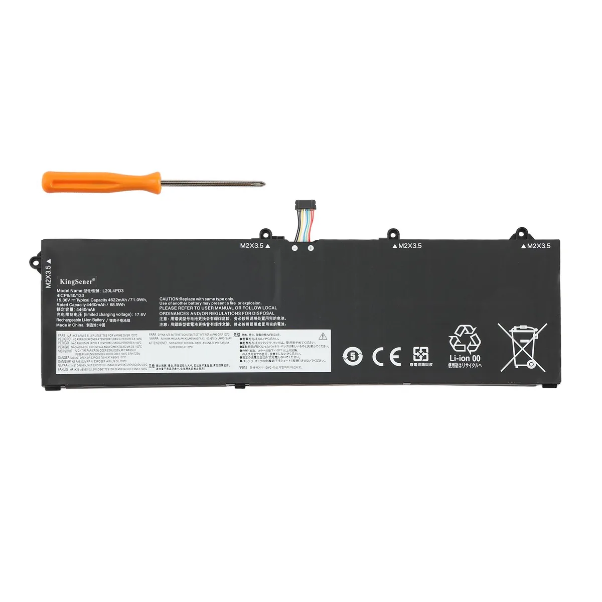 KingSener KingSener L20L4PD3 71.0Wh 15.36V laptop battery — product photo