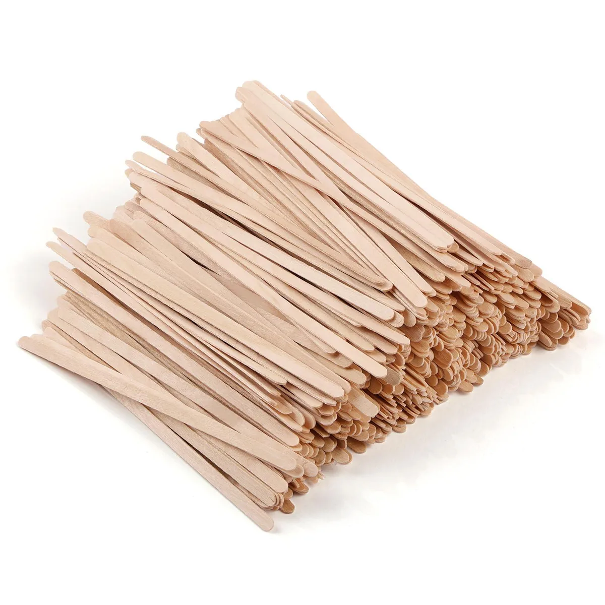 Bundle of 700 natural birch wood coffee stirrers, 5.5 inches long, light brown finish