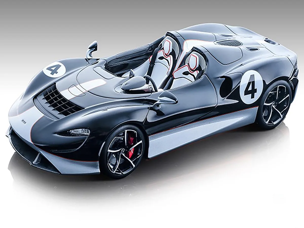 Tecnomodel Tecnomodel 2020 McLaren Elva Convertible #4 Black/Silver Exclusive Ltd 79 pcs 1/18 hobby collectible — product photo