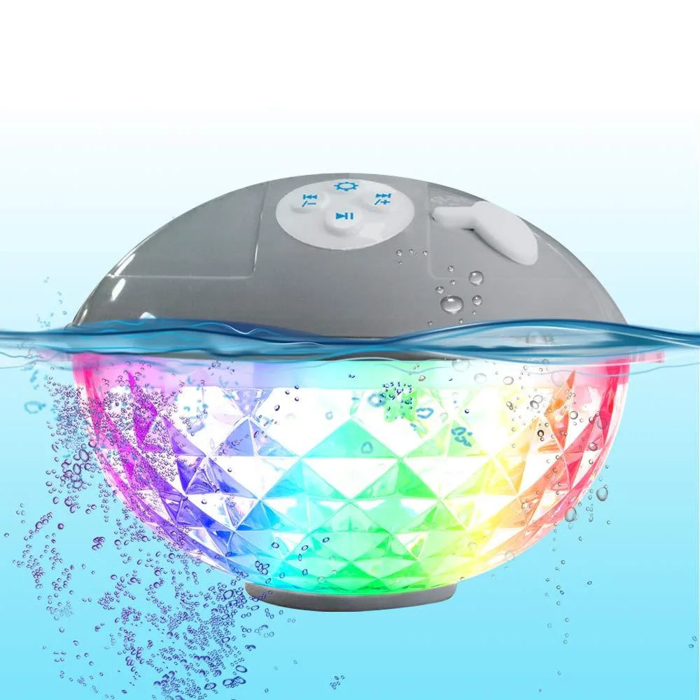  Blufree BT601G Portable Speaker IP68 Bluetooth 4.2 1600 mAh 8 h 360° Sound 7 Light Modes Gray — product photo