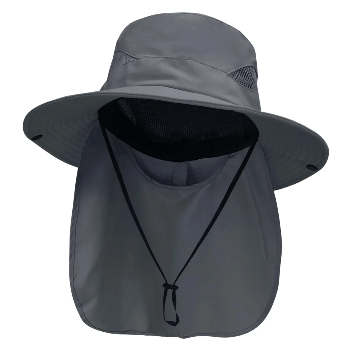  Sun Fishing Hat with Neck Flap Dark Grey 22-23 1/2 — product photo